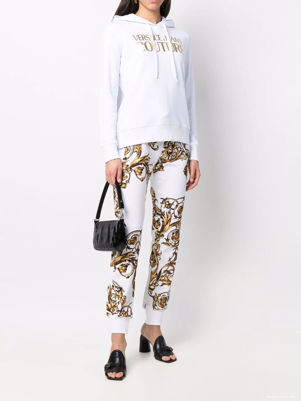 Affordable track Women Couture pants Versace baroque-pattern Jeans 0823